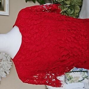 Eva Mendez New York & Company Red Lace Dress 16